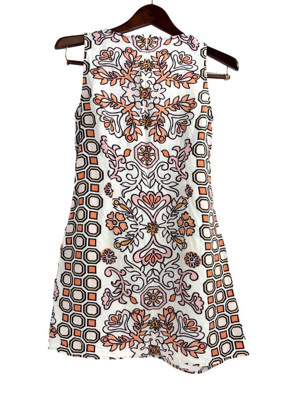 Tory Burch Hicks Garden Party Mini Shift Dress Floral Linen Blend Womens XS - Picture 2 of 9